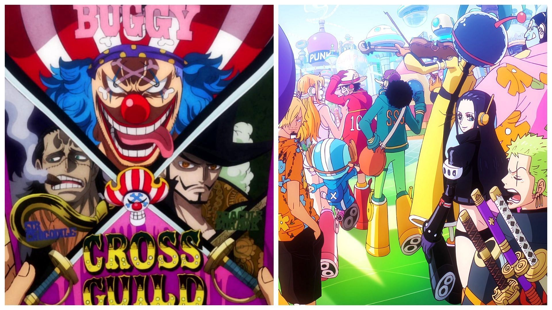 The Cross Guild and the Straw Hat crew (Image via Toei Animation)